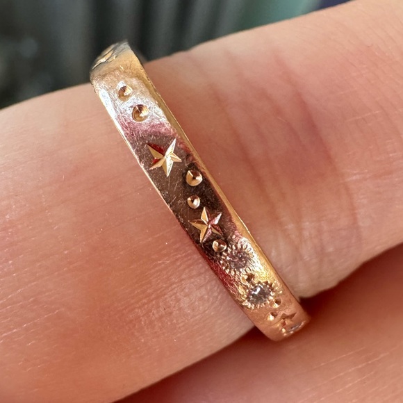 Pieces of Starr 14k Rose Gold Celestial Slice Ring - Picture 12 of 17